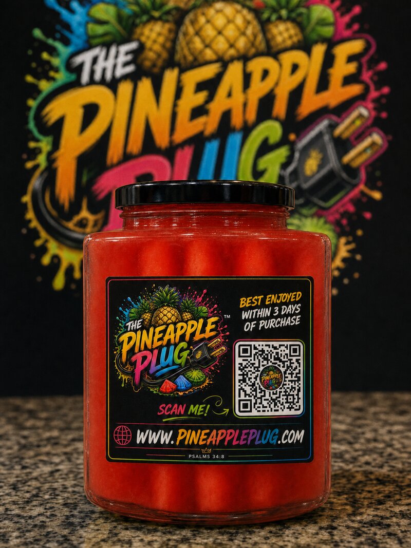 Kick Punch flavored pineapples jar