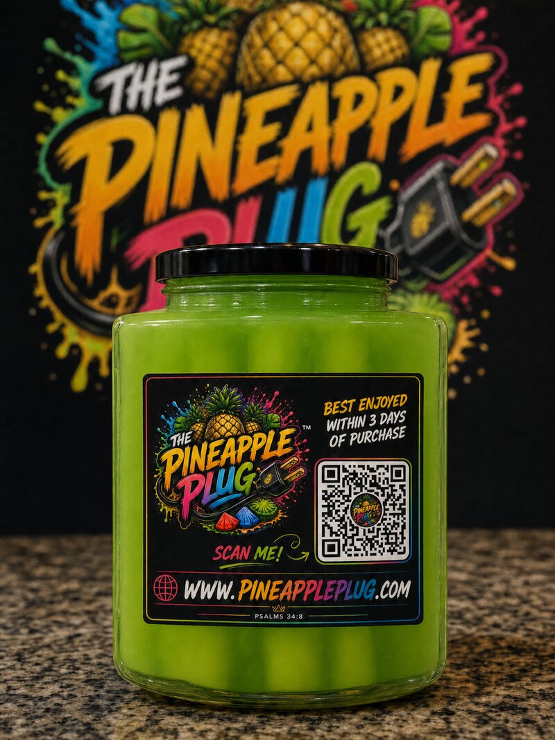 Sour Apple flavored pineapples jar